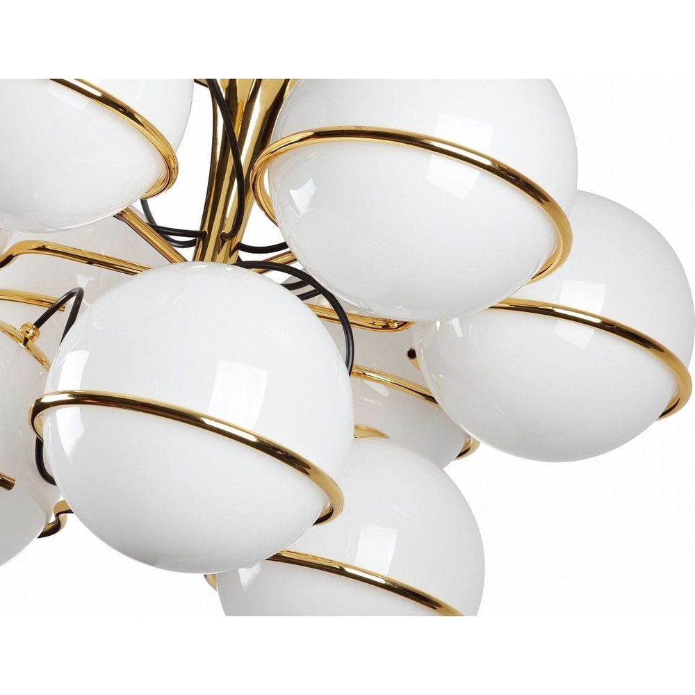 Sarfatti Globe Two Tiered Flush Mount Ceiling Lamp-France & Son-LBC1169GOLD-Flush MountsGold-3-France and Son
