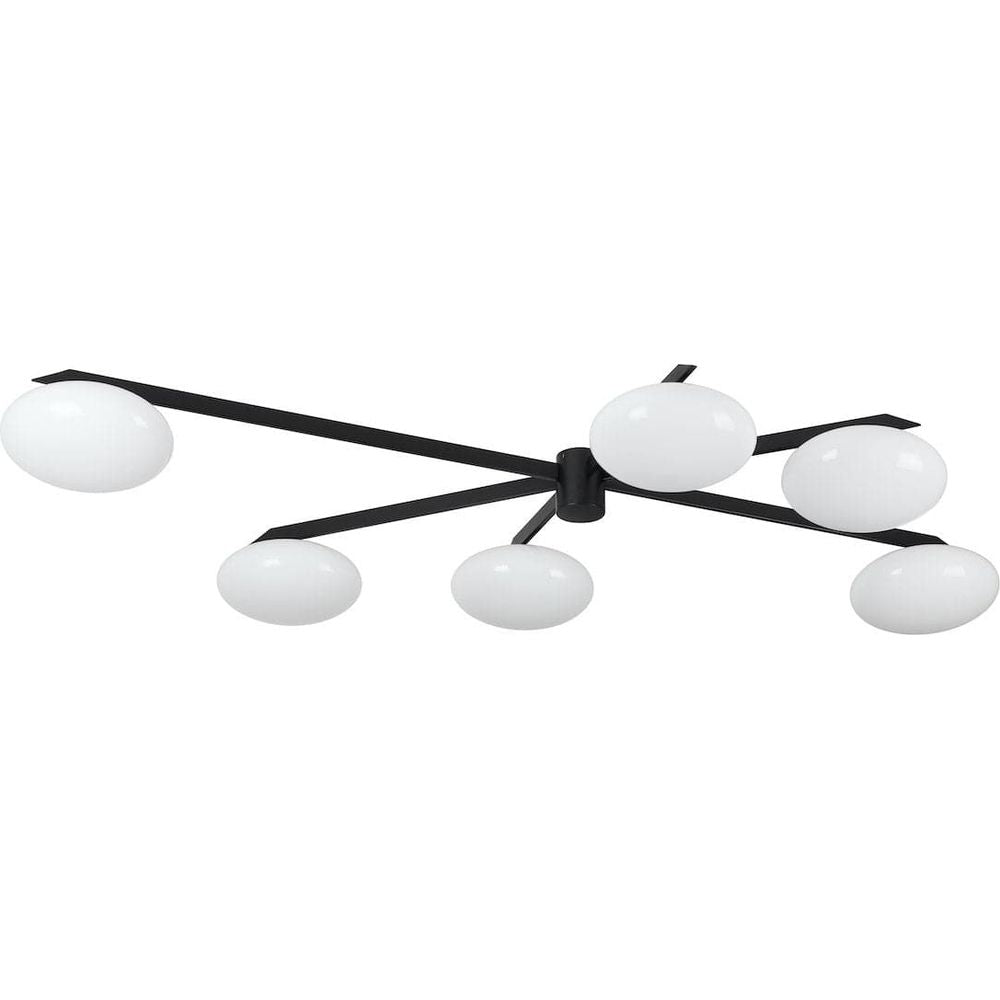 Lelli Six Arm Flush Mount Ceiling Light-France & Son-LBC1196BLK-Flush MountsBlack-5-France and Son