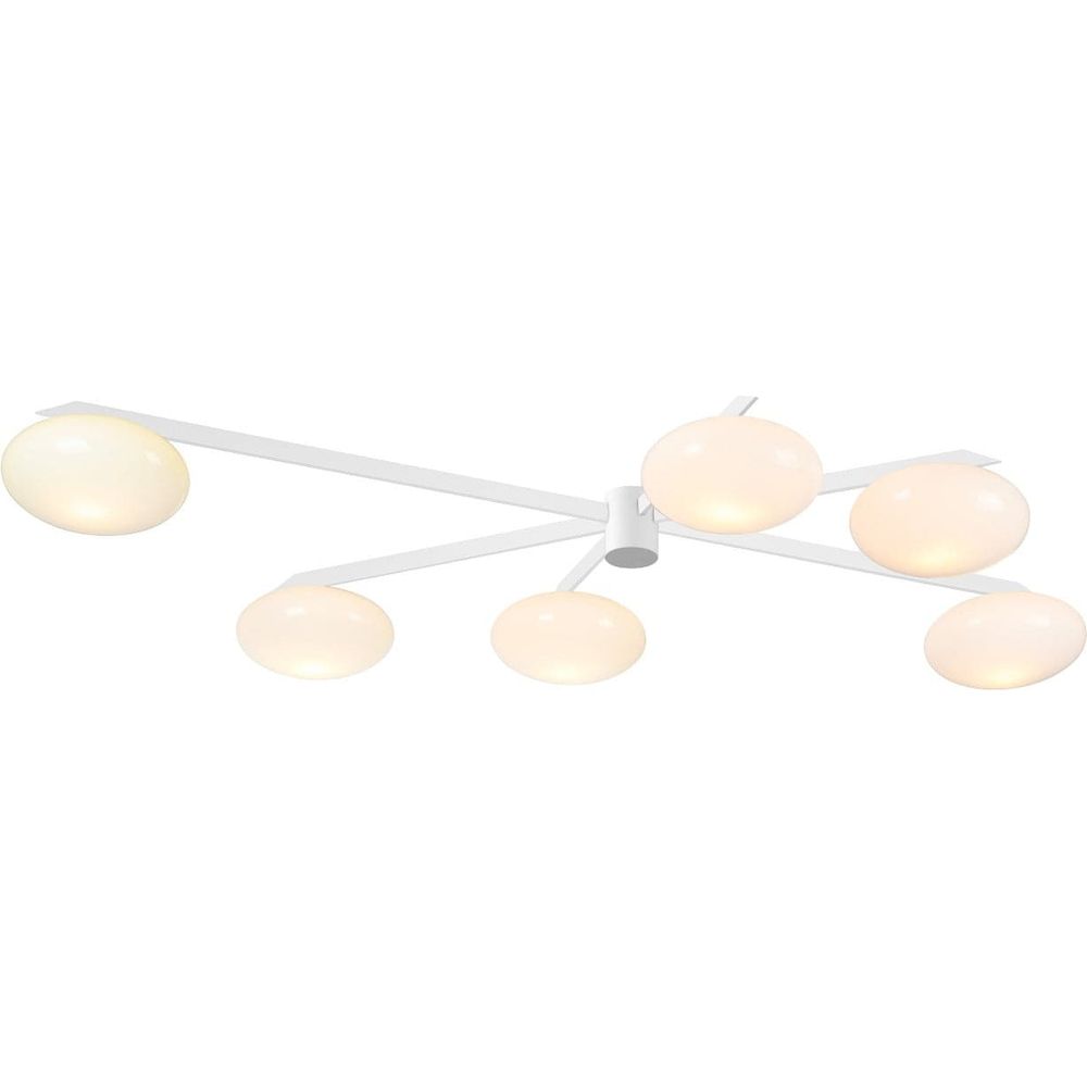 Lelli Six Arm Flush Mount Ceiling Light-France & Son-LBC1196WHT-Flush MountsWhite-4-France and Son