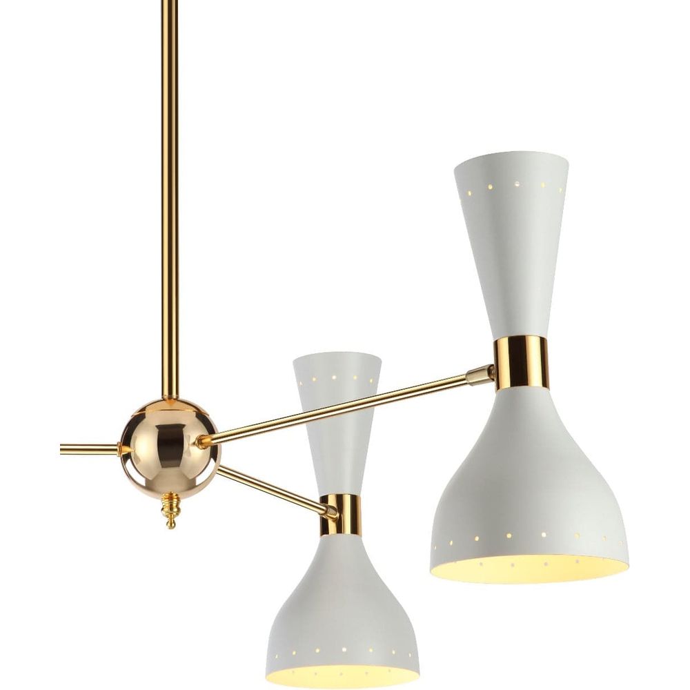 Mid Century Stilnovo Hourglass Chandelier - 3 Arm-France & Son-LBC1233BLK-ChandeliersBlack-3-France and Son