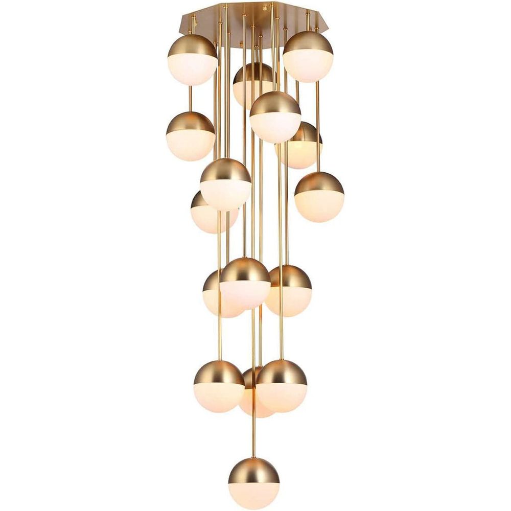 Mid Century Pendant Cluster - Large-France & Son-LBC7816BRASS-Pendants-2-France and Son