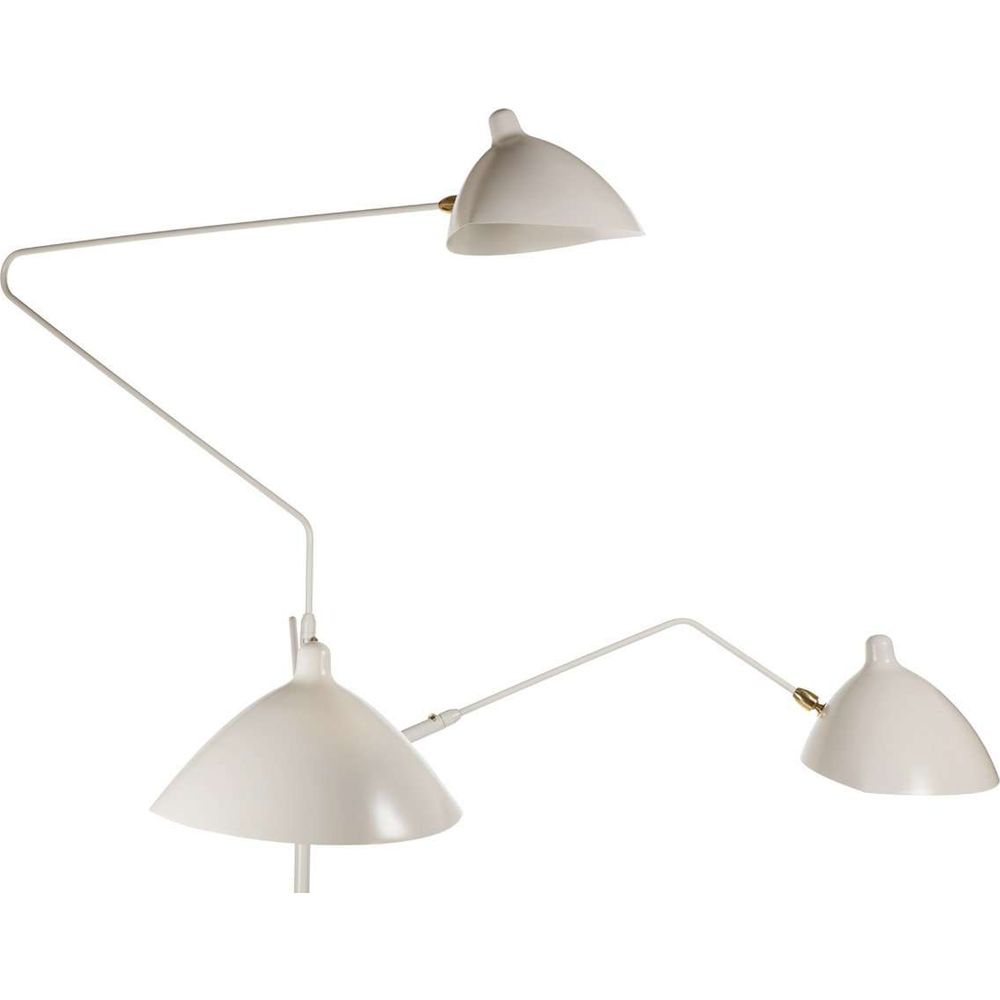 Mid Century Three-Arm MFL-3 Floor Lamp - White-France & Son-LBF023WHT-Floor Lamps-2-France and Son