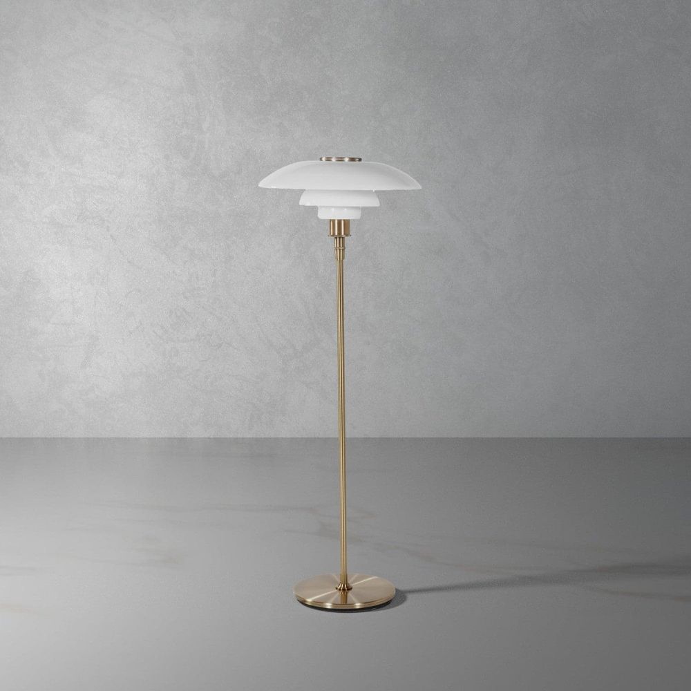 Henningsen Large Floor Lamp - Brass-France & Son-LBF028BRASS-Floor Lamps-1-France and Son