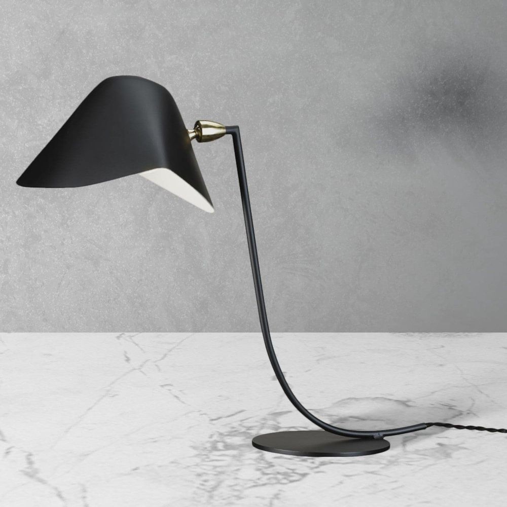Antony Mouille Table Lamp - Black-France & Son-LBT058BLK-Table Lamps-1-France and Son