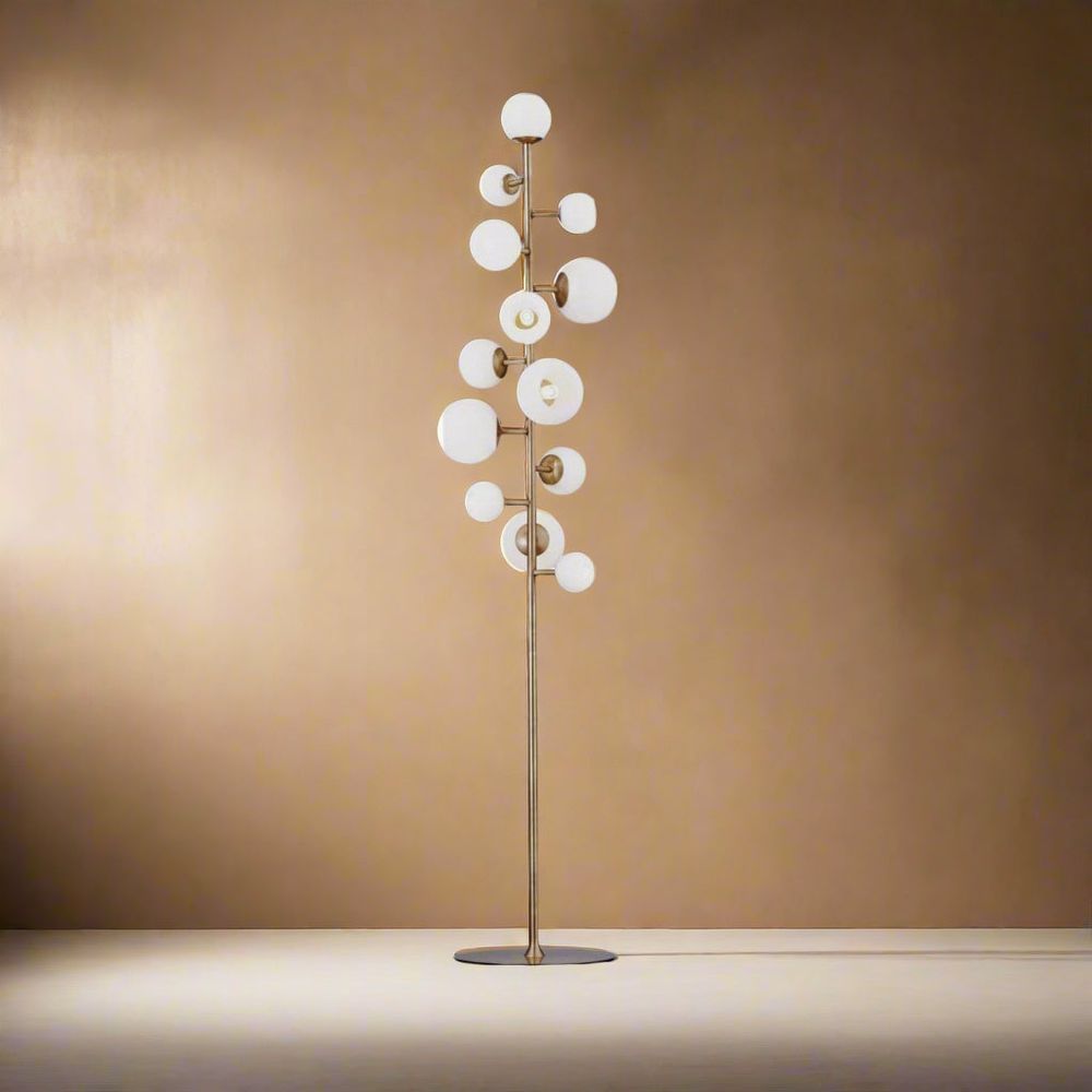 Vaccinium Branching Globe Floor Lamp-France & Son-LM9813FBRS-Floor Lamps-1-France and Son