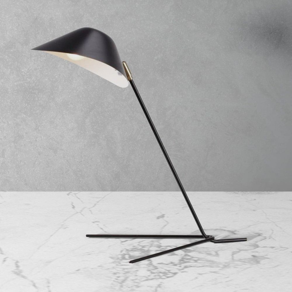 Serge Mouille Table Lamp-France & Son-LBT094BLK-Table LampsBlack-1-France and Son