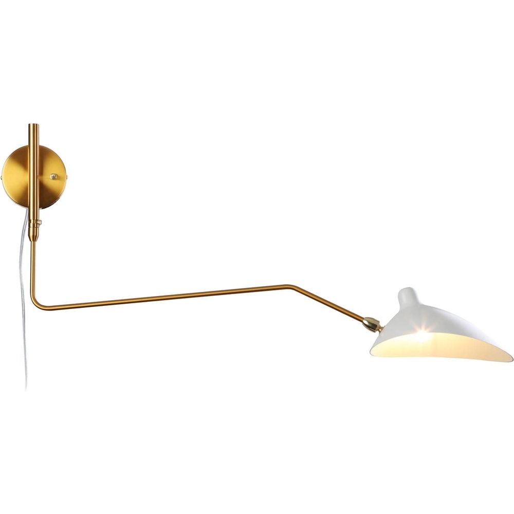 Serge MSC-R1C Rotating Sconce - One Curved Arm-France & Son-LBW015BLKD-Wall LightingBlack-9-France and Son