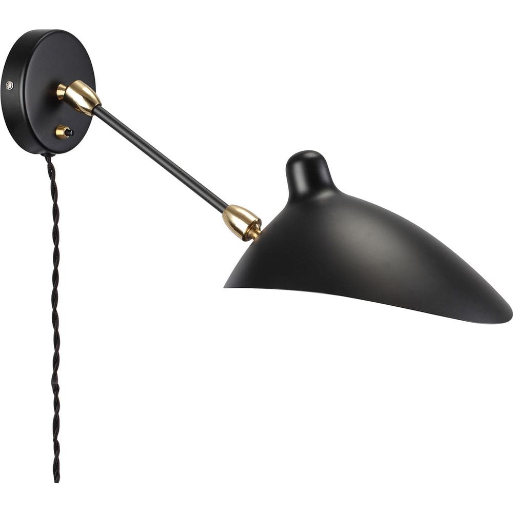 Mid Century Mouille Double Swivel Sconce - 19"-France & Son-LBW016BLK-Wall LightingBlack-2-France and Son