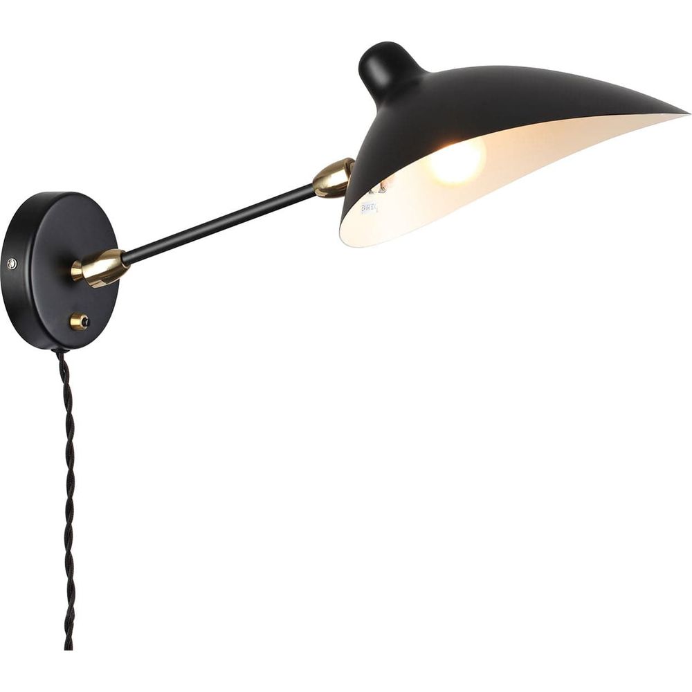 Mid Century Mouille Double Swivel Sconce - 19"-France & Son-LBW016BLK-Wall LightingBlack-3-France and Son