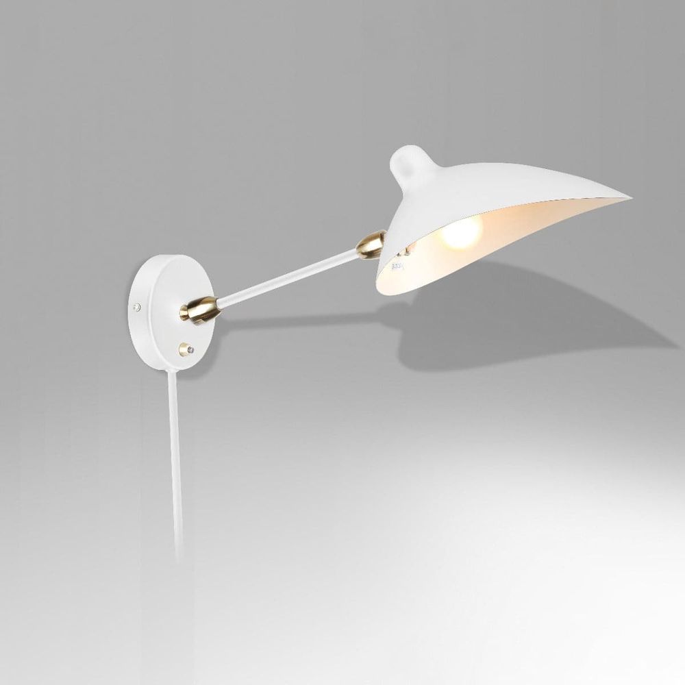 Mid Century Mouille Double Swivel Sconce - 19"-France & Son-LBW016WHT-Wall LightingWhite-6-France and Son