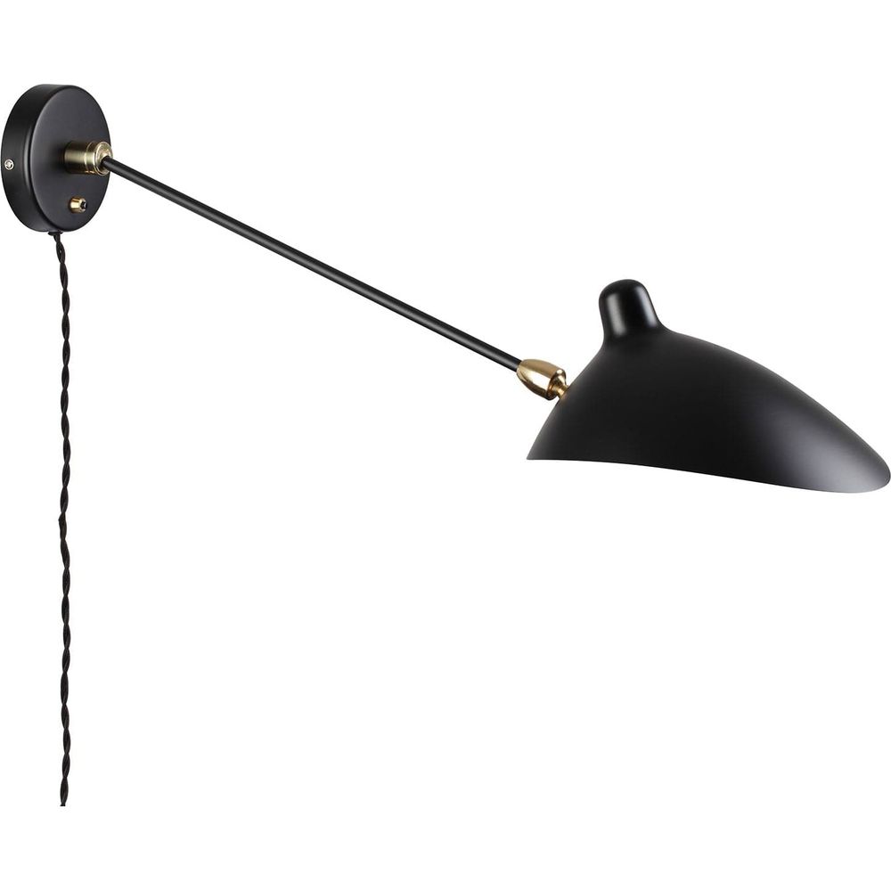 Mid Century Mouille Double Swivel Sconce - 28"-France & Son-LBW017BLK28-Wall Lighting-2-France and Son