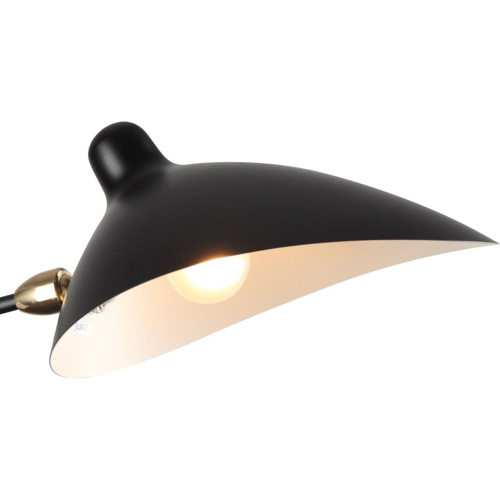 Mid Century Mouille Double Swivel Sconce - 28"-France & Son-LBW017BLK28-Wall Lighting-4-France and Son