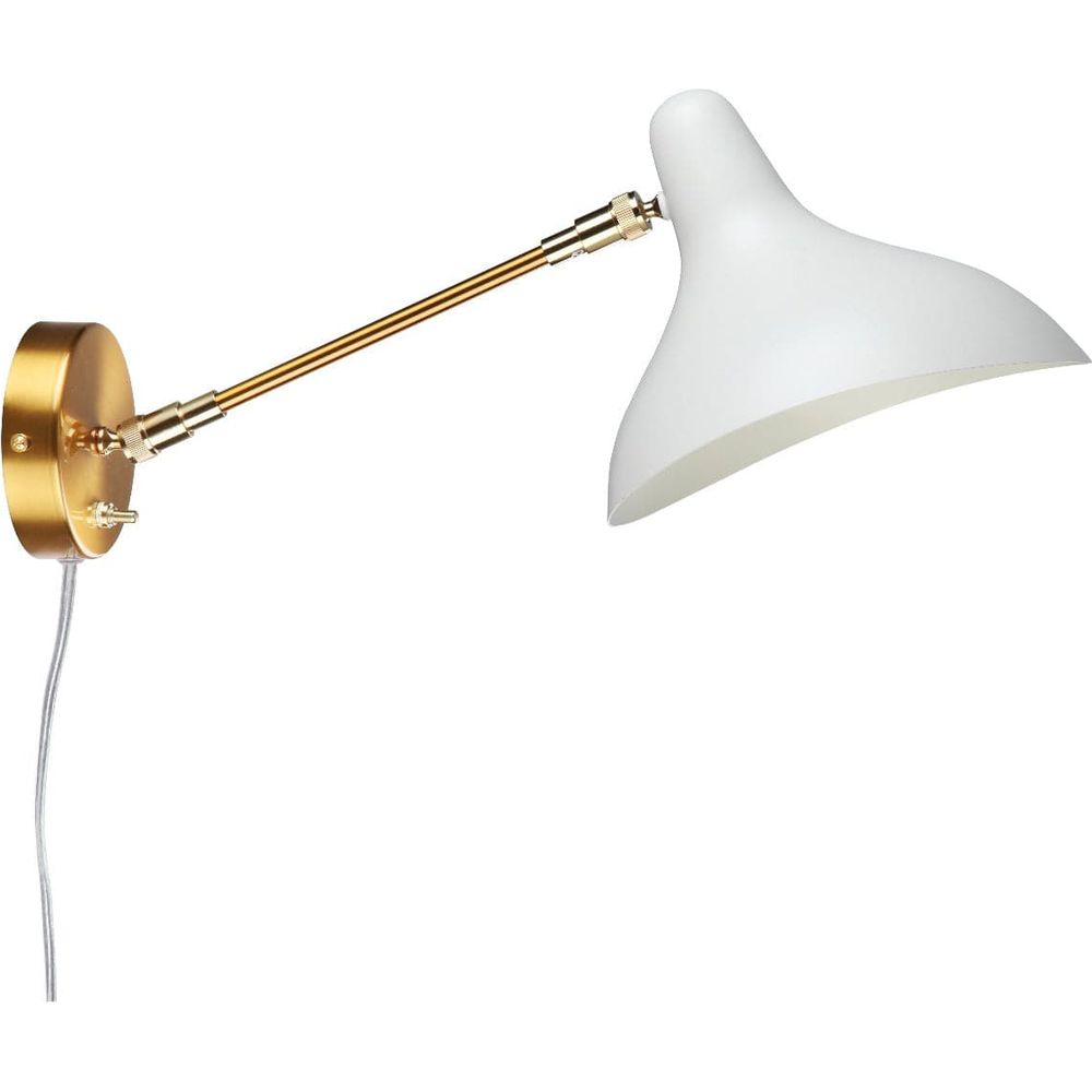 Mid Century Mantis Wall Sconce - White-France & Son-LBW051BRSWHT-Wall LightingWhite / Brass-2-France and Son