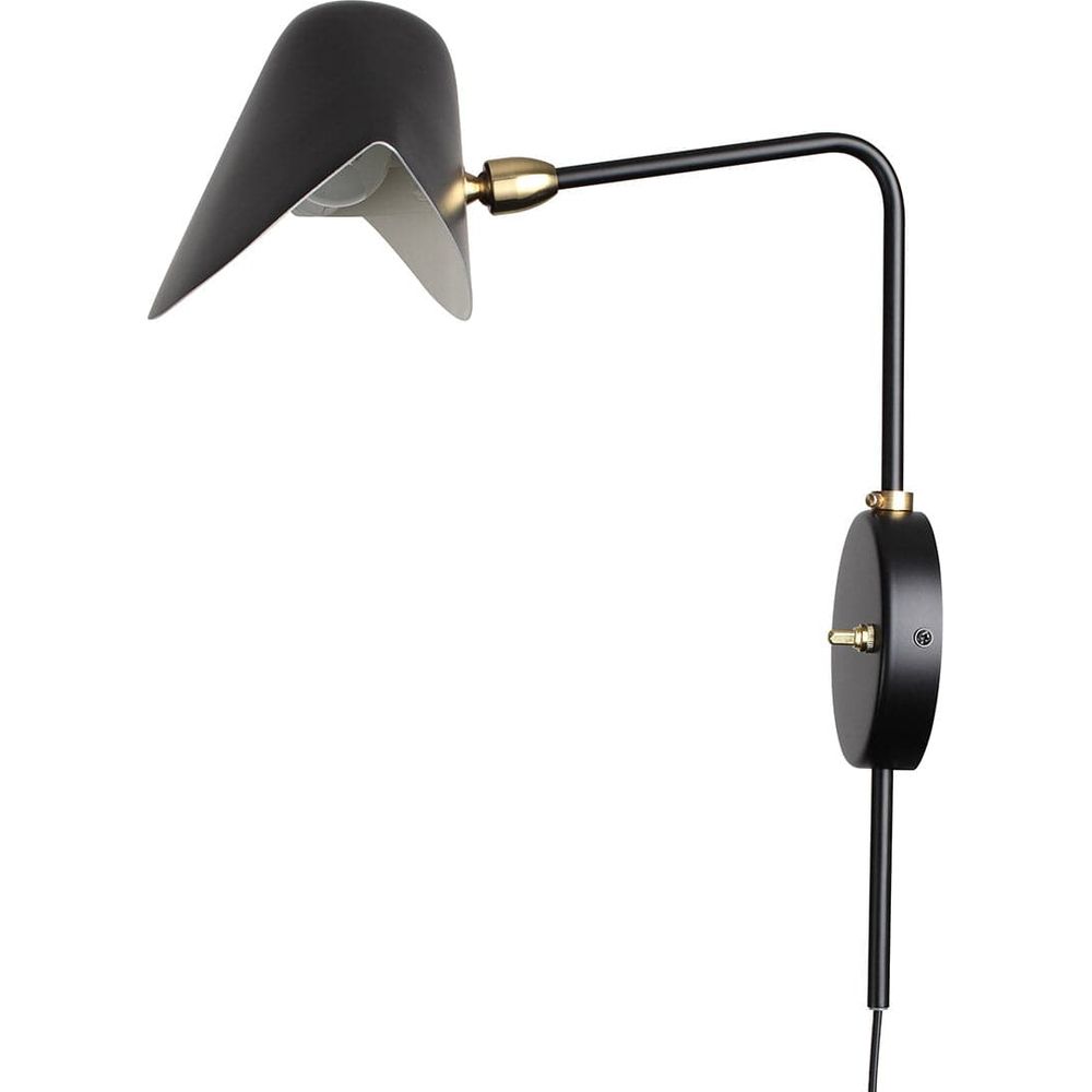 Mid Century Serge Antony Rotating Wall Sconce-France & Son-LBW060BLK-Wall LightingBlack-6-France and Son