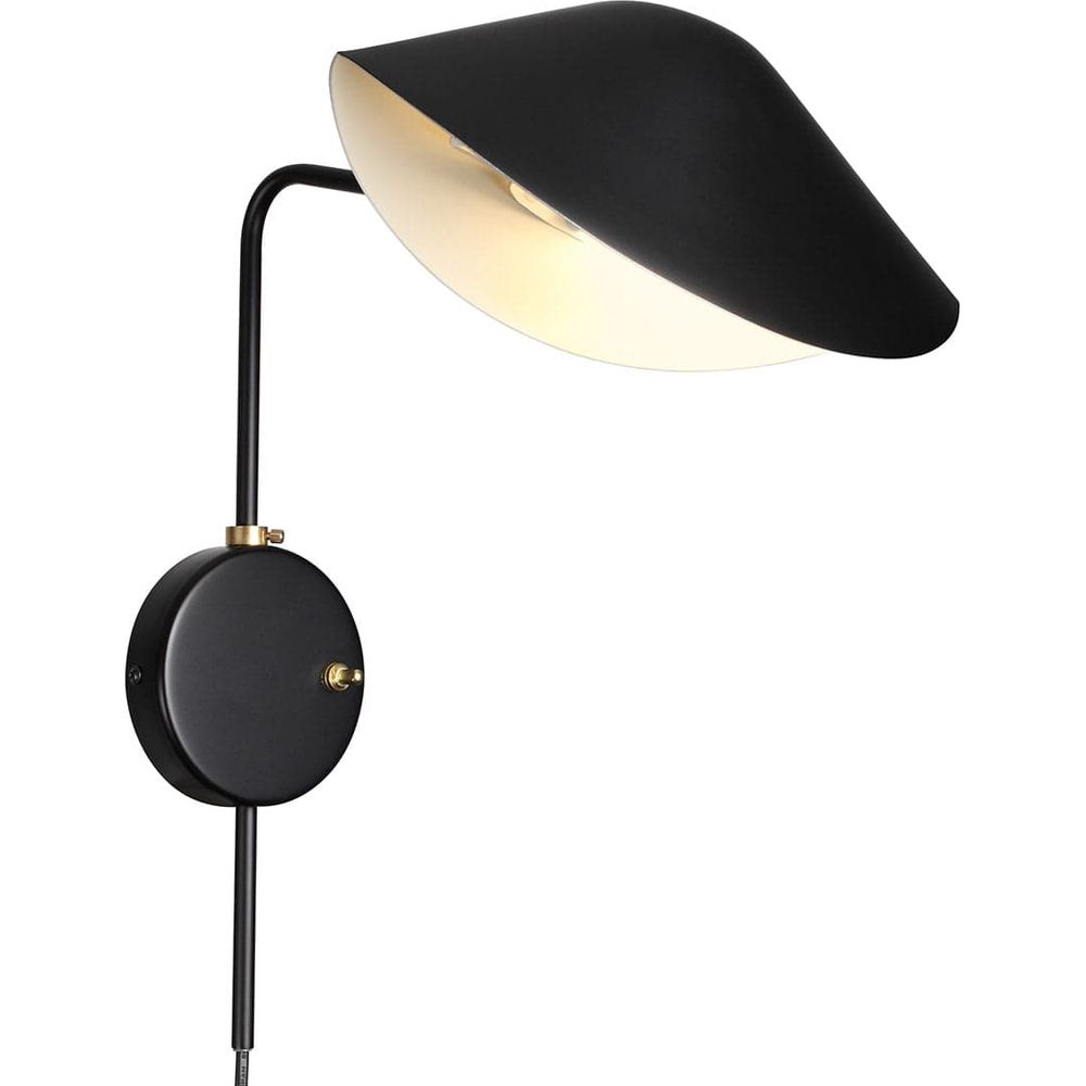 Mid Century Serge Antony Rotating Wall Sconce-France & Son-LBW060BLK-Wall LightingBlack-1-France and Son