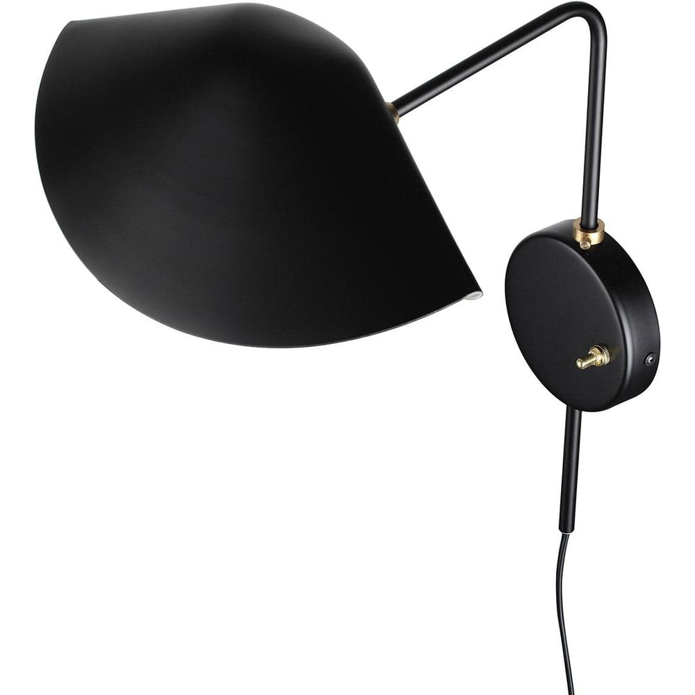 Mid Century Serge Antony Rotating Wall Sconce-France & Son-LBW060BLK-Wall LightingBlack-5-France and Son