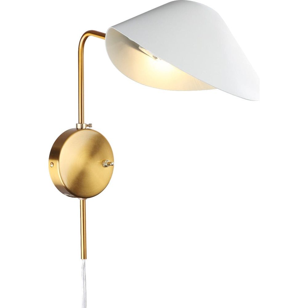 Mid Century Serge Antony Rotating Wall Sconce-France & Son-LBW060BRSWHT-Wall LightingWhite/Brass-2-France and Son