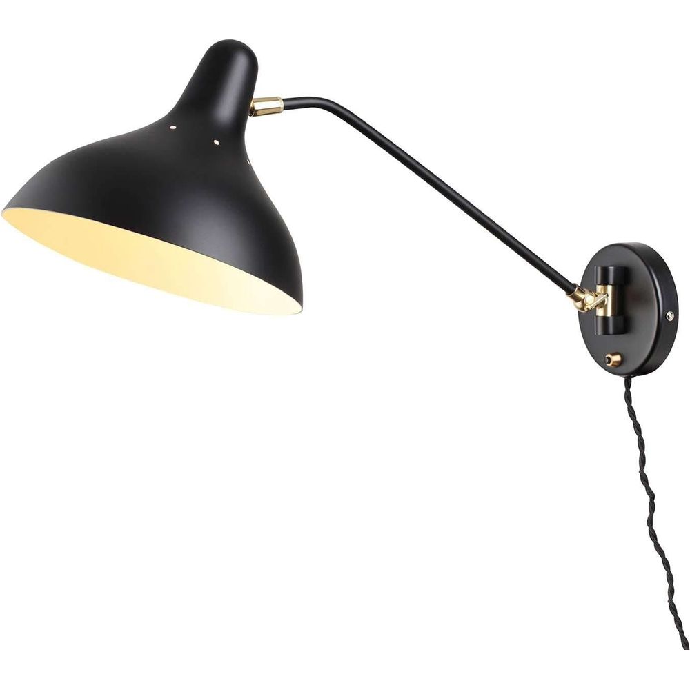 Mid Century Swivel Sconce-France & Son-LBW088BLK-Wall Lighting-4-France and Son