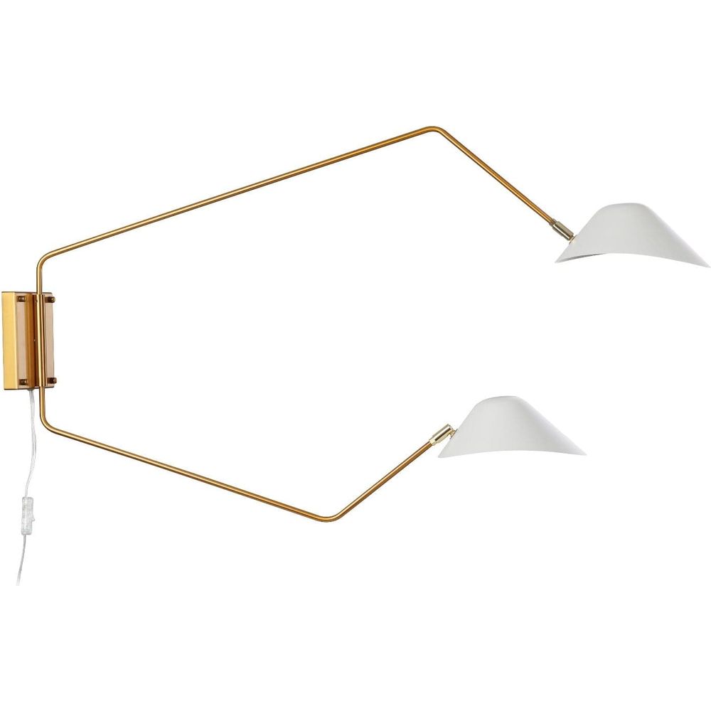 Chapeau Double Rotating Wall Sconce-France & Son-LBW094DBRSWHT-Wall LightingWhite-2-France and Son