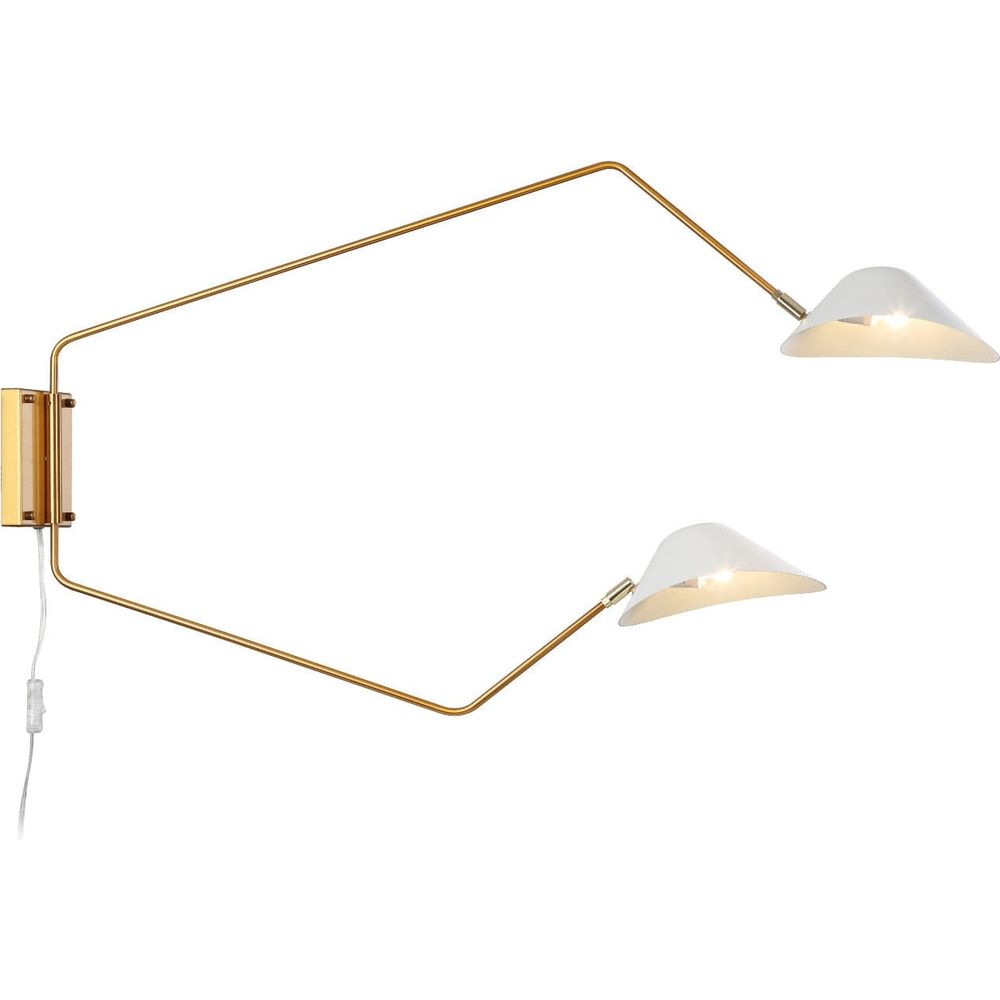 Chapeau Double Rotating Wall Sconce-France & Son-LBW094DBRSWHT-Wall LightingWhite-4-France and Son
