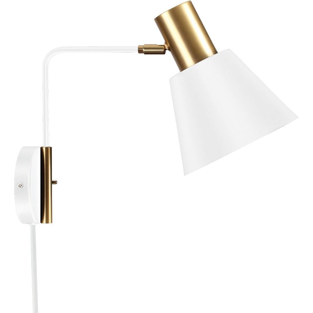 Mid Century Norre Rotating Wall Sconce-France & Son-LBW107WHTBRS-Wall LightingWhite-1-France and Son