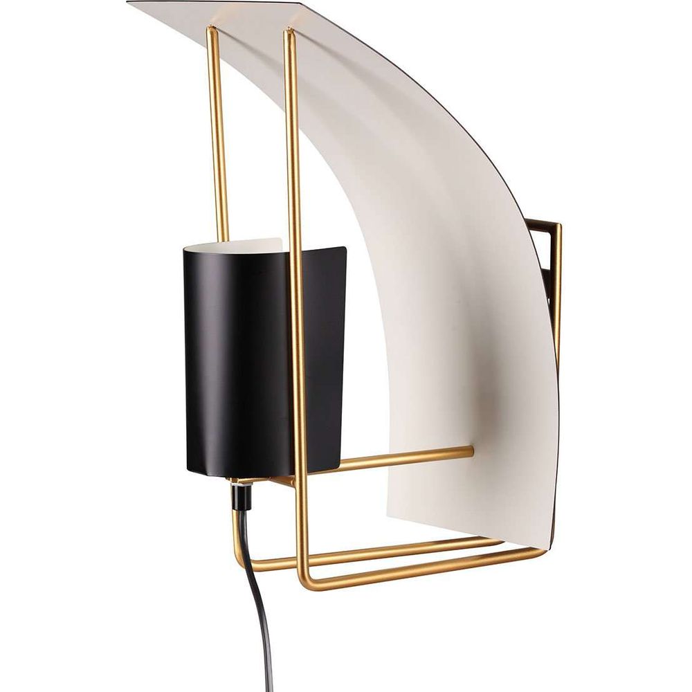 Mid Century Parachute Wall Sconce-France & Son-LBW115BLKGLD-Wall Lighting-1-France and Son