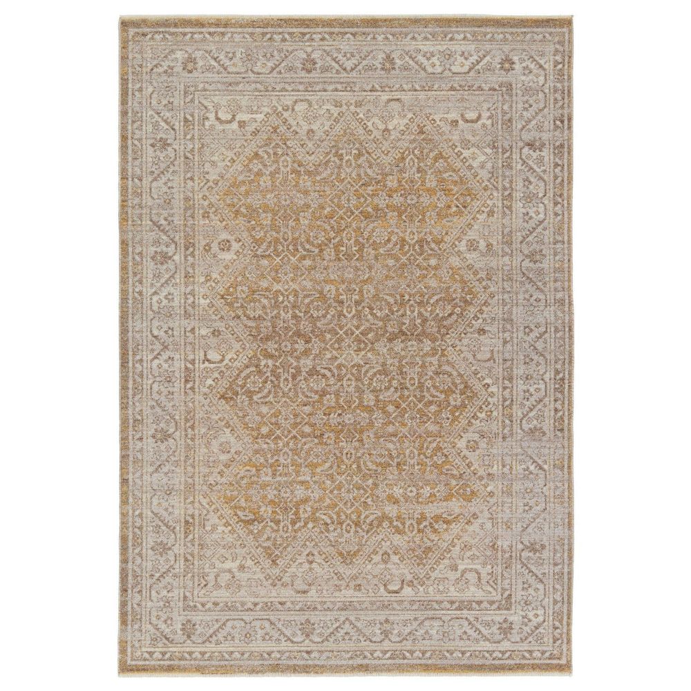 Merine Grafton Medallion Gold/ Light Gray Runner Rug (2'6"X8')