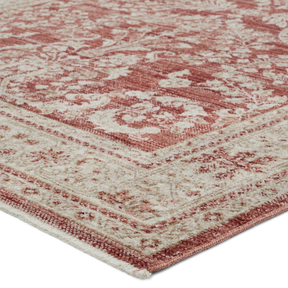 Merine Catherine Floral Red/ Light Gray Runner Rug (2'6"X8')