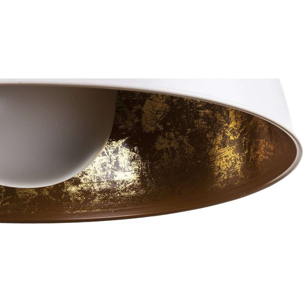 Corwin Dome Lamp with Gold Leaf Interior-France & Son-LI3064WHT-Pendants-2-France and Son