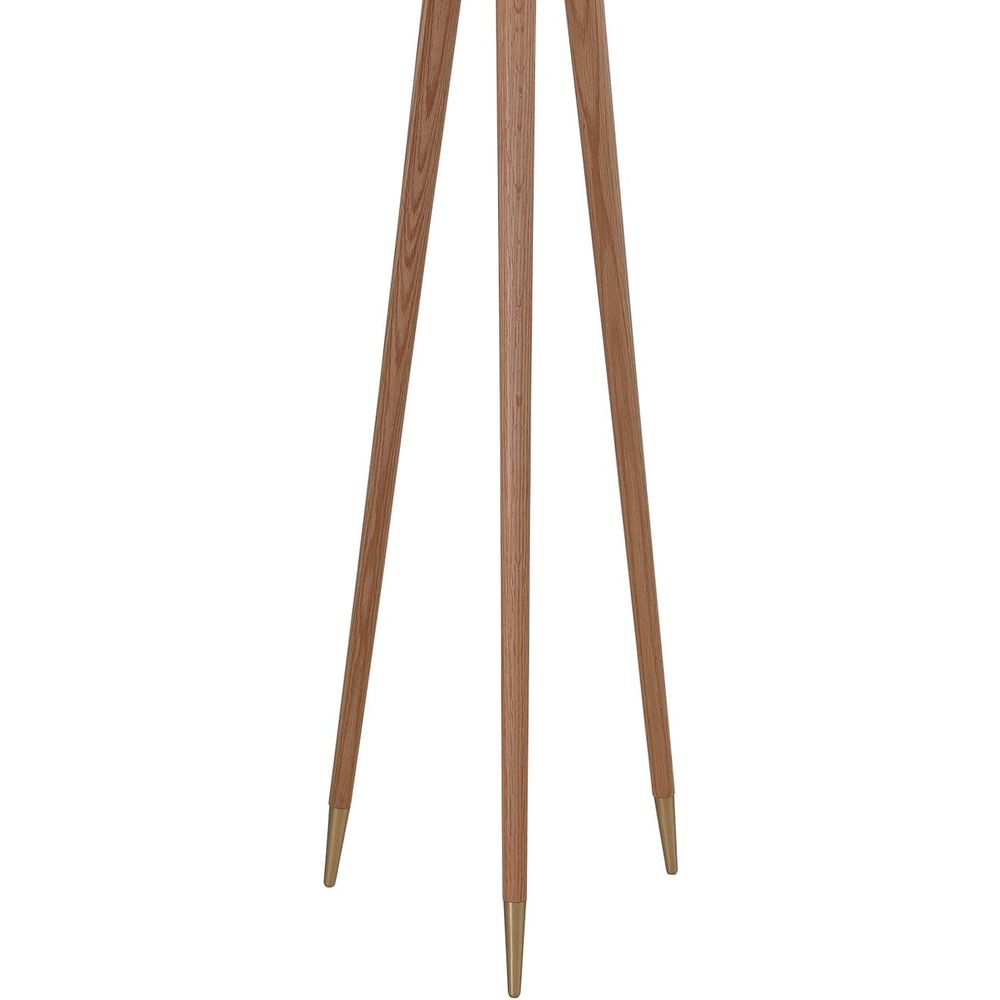 Brass Dome Floor Lamp with Wooden Tripod Base-France & Son-LM1601FBRS-Floor Lamps-3-France and Son