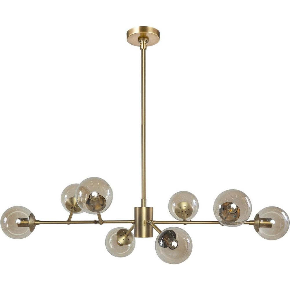 Modern Espalier Branching Globe Chandelier-France & Son-LM3048PBRS-ChandeliersBrass-1-France and Son