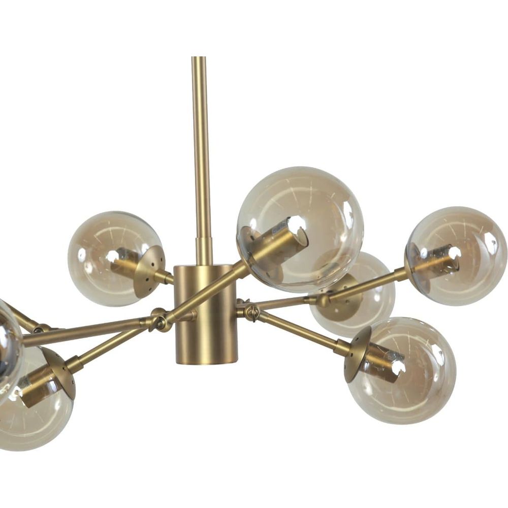 Modern Espalier Branching Globe Chandelier-France & Son-LM3048PBRS-ChandeliersBrass-4-France and Son