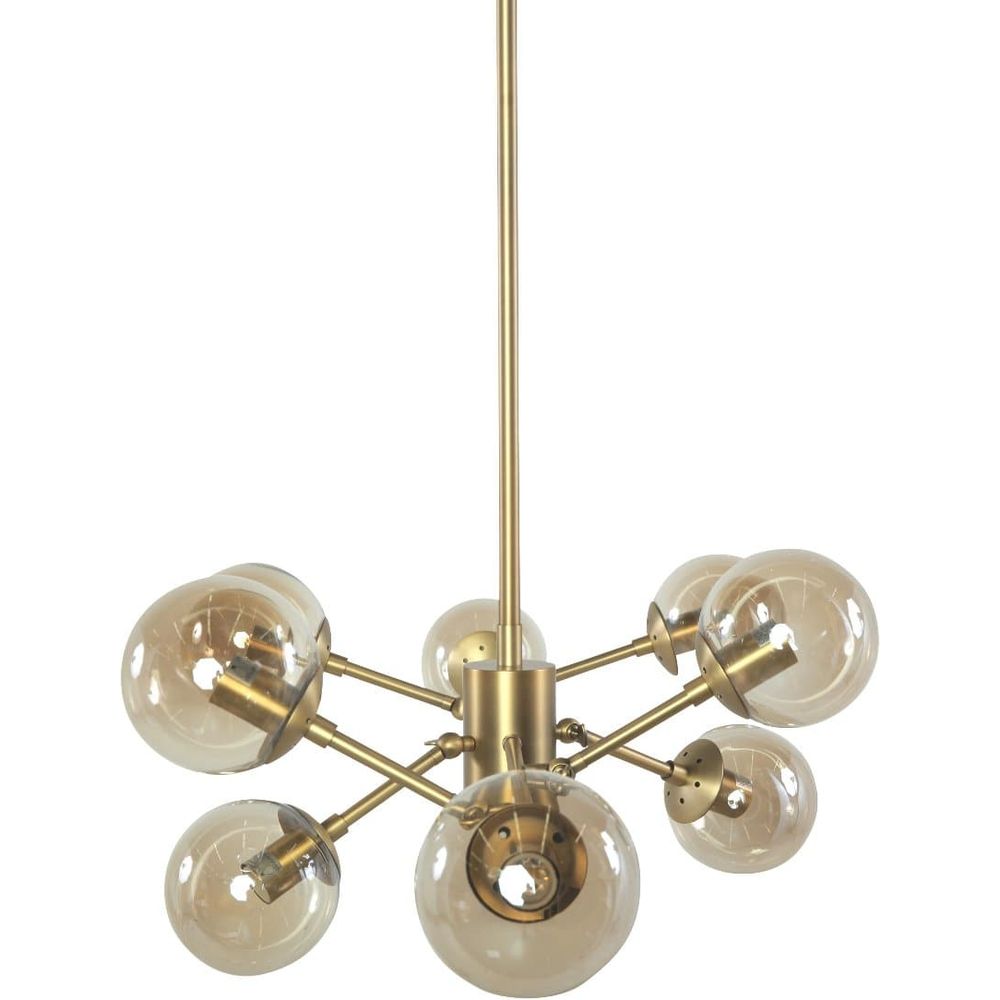 Modern Espalier Branching Globe Chandelier-France & Son-LM3048PBRS-ChandeliersBrass-3-France and Son