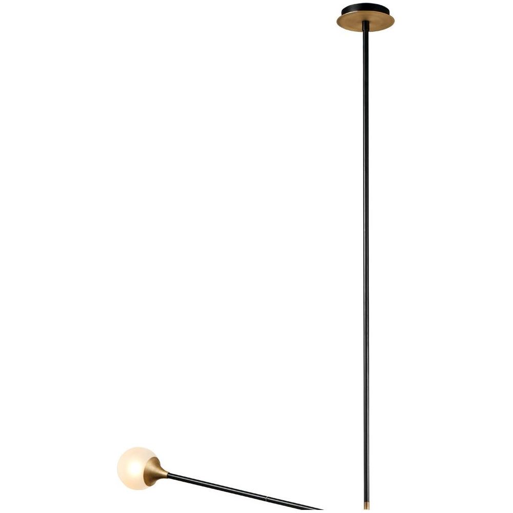 Modern Baton Chandelier-France & Son-LM3644PBLKBRS-Chandeliers-3-France and Son