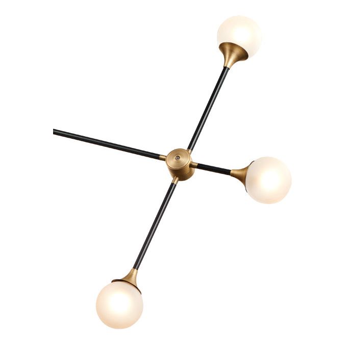 Modern Baton Chandelier-France & Son-LM3644PBLKBRS-Chandeliers-6-France and Son