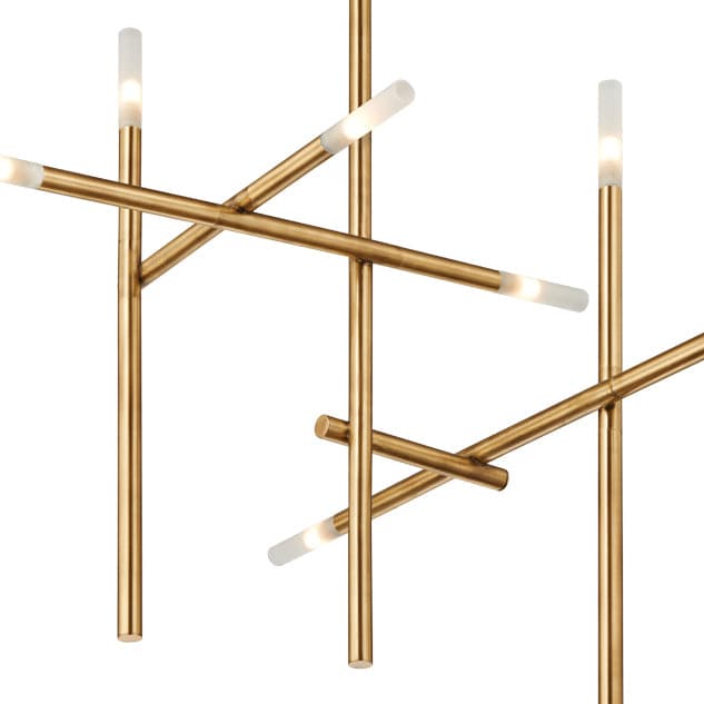 Modern Kryss Chandelier-France & Son-LM486PBRS-Chandeliers-3-France and Son