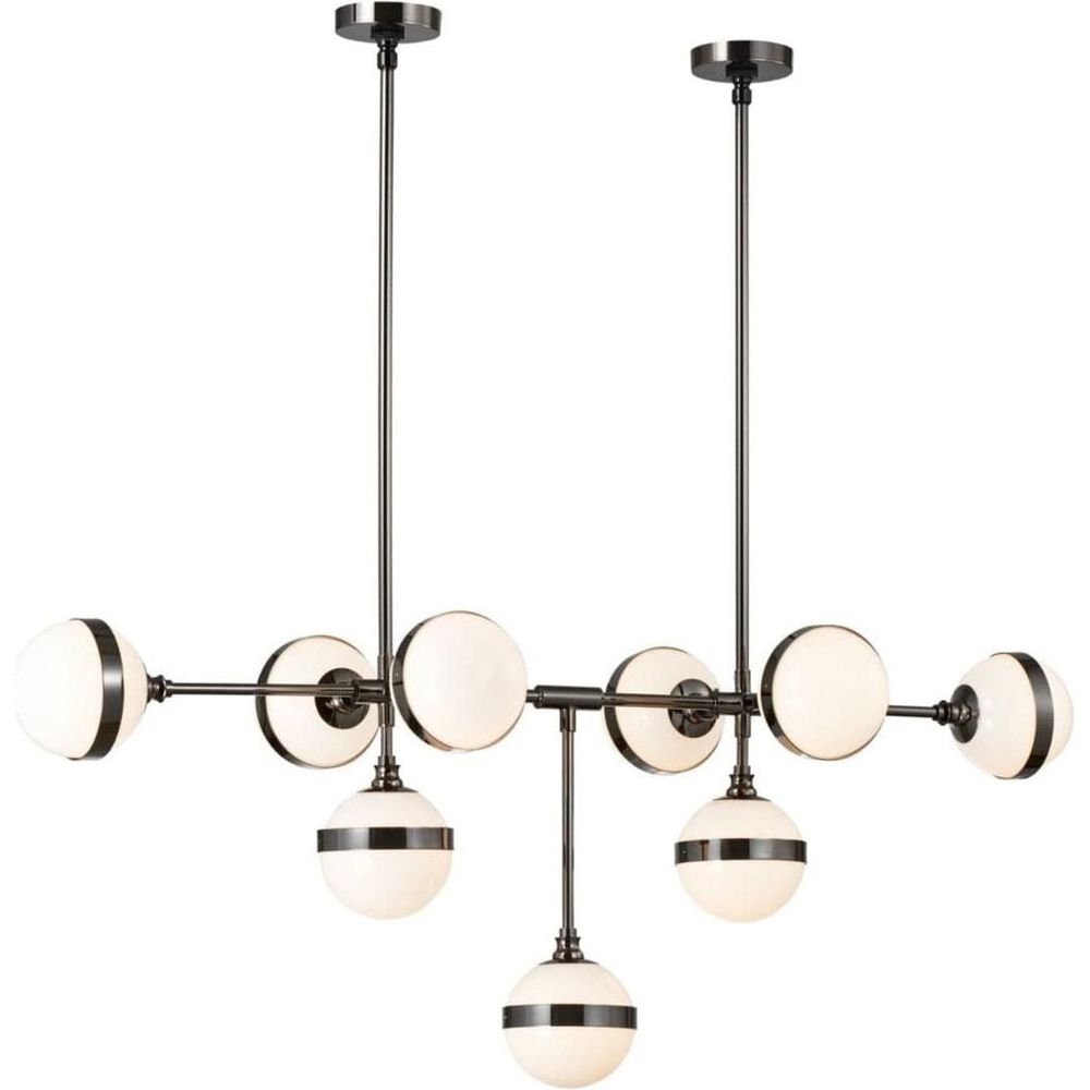Peggy Guggen Chandelier - Large-France & Son-LM5619PBLK-ChandeliersBlack Pearl Chrome-2-France and Son