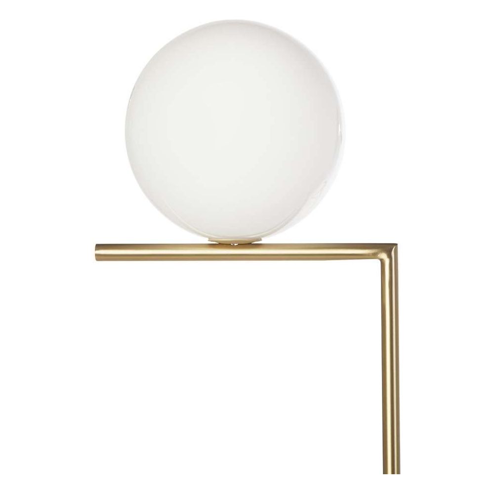Modern Brass Ball Floor Lamp-France & Son-LM5632FBRSWHT-Floor Lamps-2-France and Son