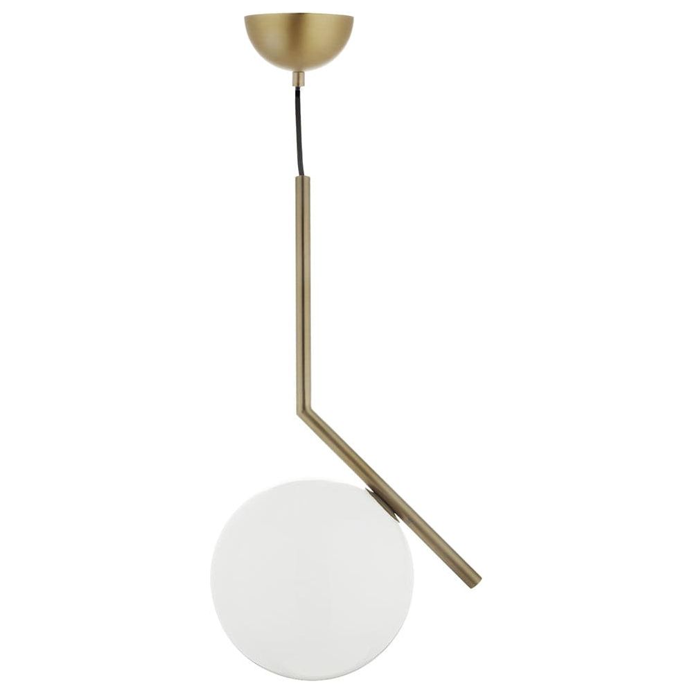 Brass Ball Pendant Light-France & Son-LM5632PBRSWHT-Pendants-1-France and Son