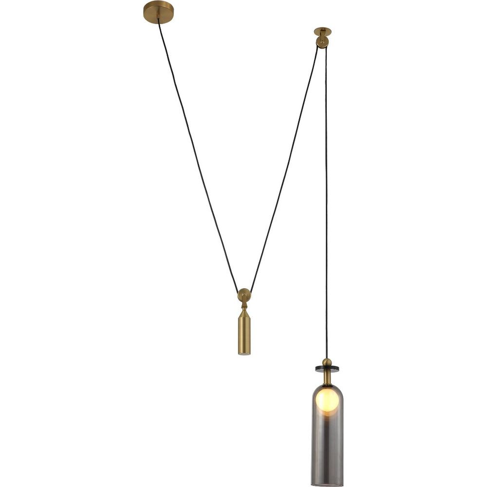 Cylinder Counterweight Pendant Light-France & Son-LM9233PBRS-Pendants-1-France and Son