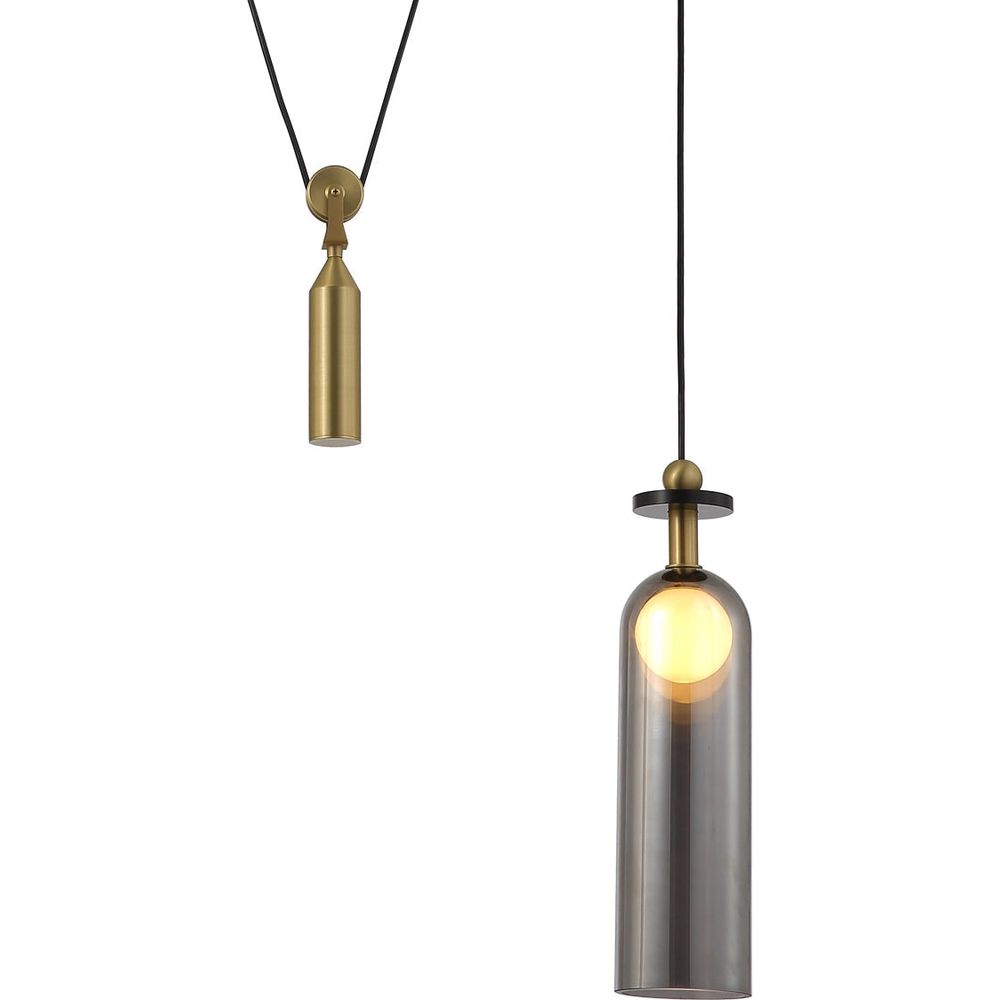Cylinder Counterweight Pendant Light-France & Son-LM9233PBRS-Pendants-3-France and Son