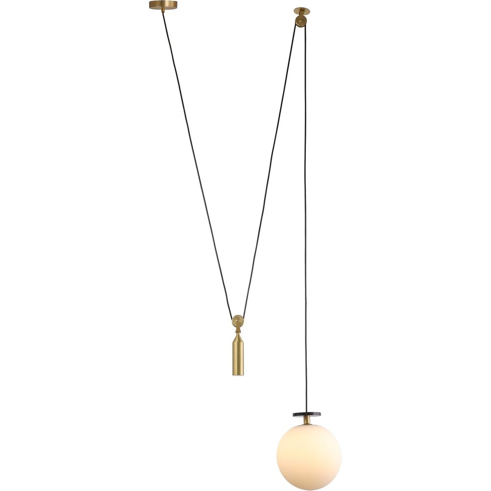 Globe Counterweight Pendant Light-France & Son-LM9234PBRS-Pendants-1-France and Son