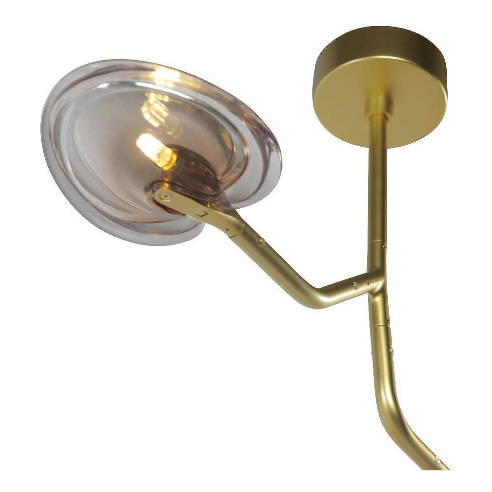 Branching Reniform Art Glass Chandelier - 3 Bulb-France & Son-LM9603PGOLD-Chandeliers-3-France and Son