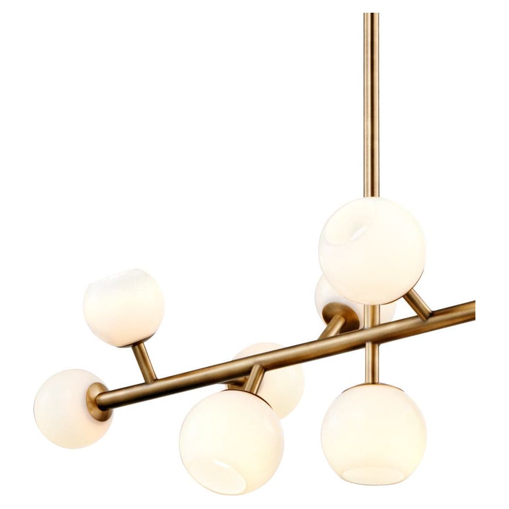 Vaccinium Branching Globe Linear Chandelier-France & Son-LM9811PBRS-Chandeliers-3-France and Son