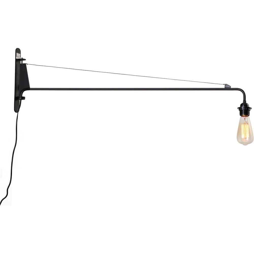 Jean Swing Arm Wall Lamp - Petite-France & Son-LN0051BLK-Wall Lighting-5-France and Son