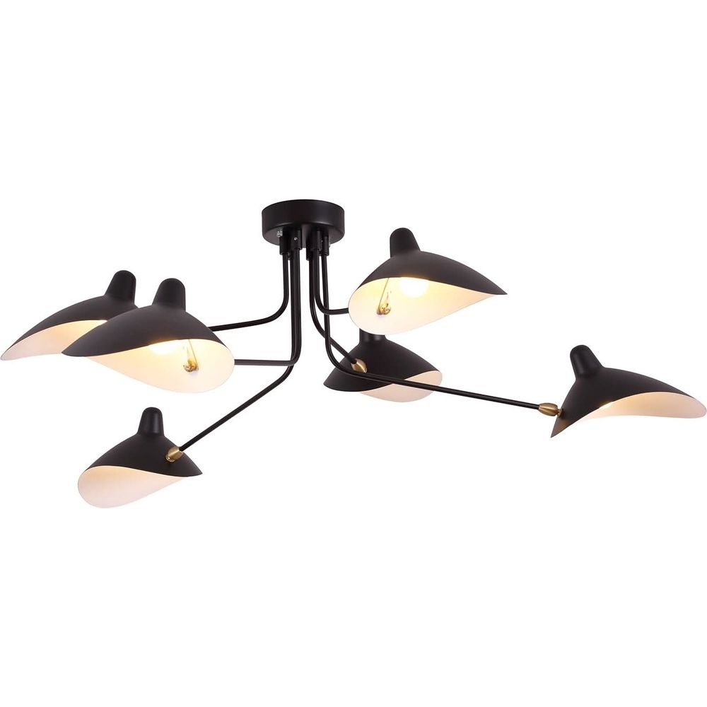 Mouille Six-Arm Semi-Flush Mount Ceiling Lamp