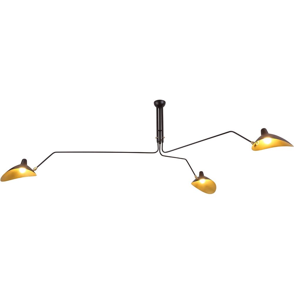 Three-Arm Mouille Ceiling Lamp - Gold Interior