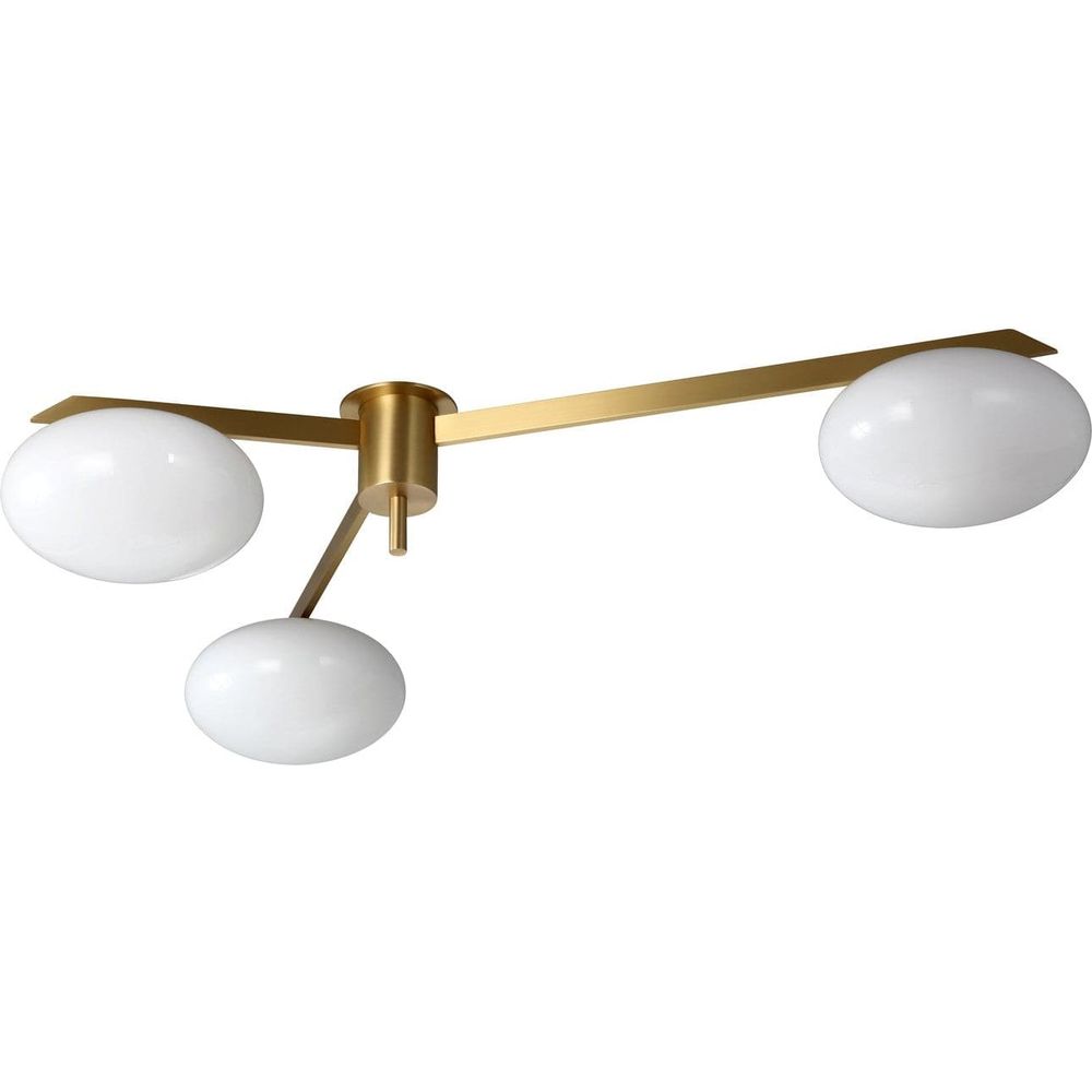 Lelli Three Arm Ceiling Light - Brass-France & Son-LN7103BRS-Flush Mounts-1-France and Son