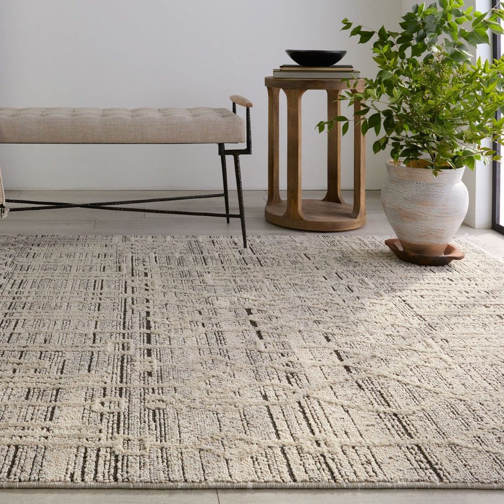 Casita Trellis Cream/ Gray Runner Rug (3'X8')