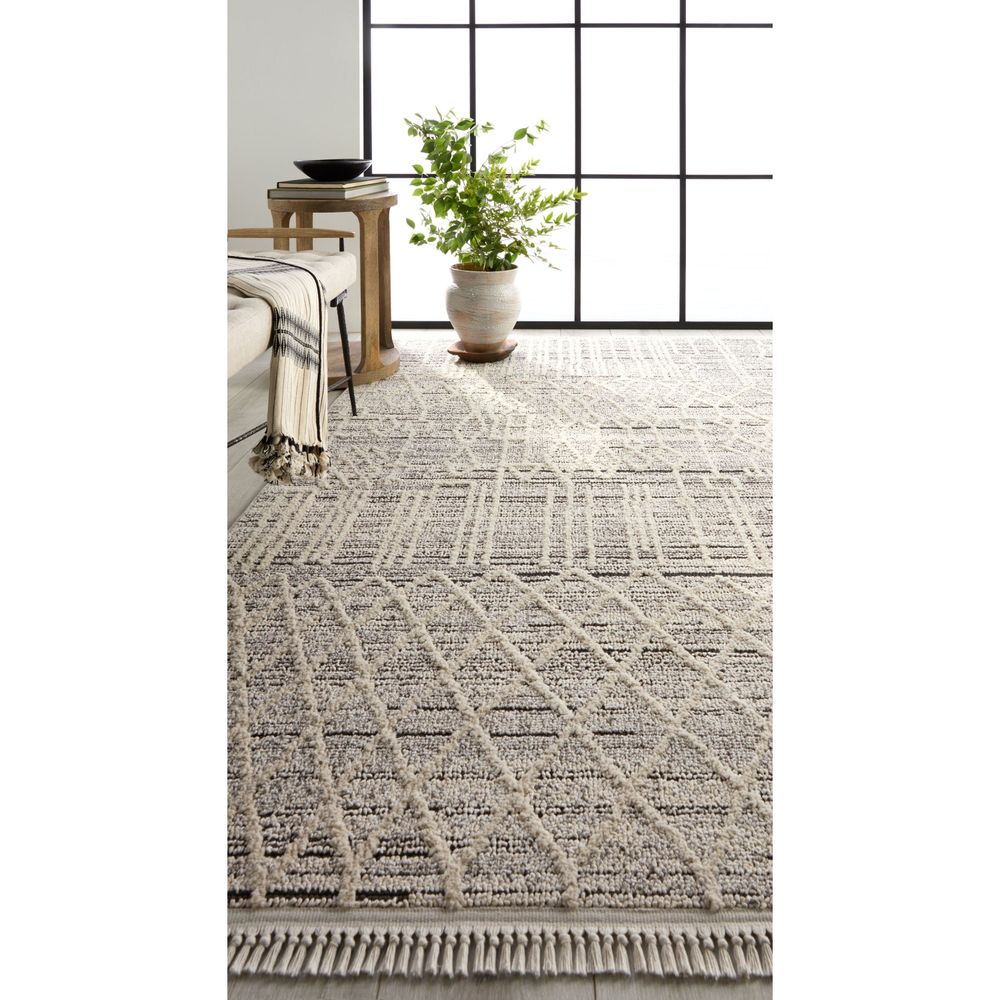 Casita Trellis Cream/ Gray Runner Rug (3'X8')